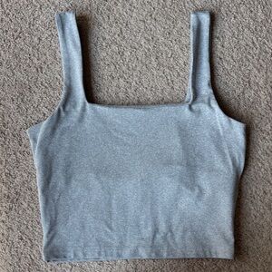 Heather Grey Square Neck No Bra Top